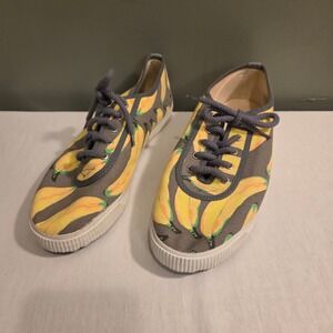 Anthropologie Startas Women's Banana Print Canvas Sneakers Size 40, US 9